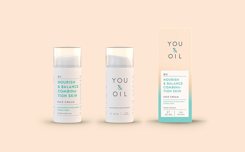 化妝品品牌包裝設計，有效地使用色彩編碼，增強產品的自然和專業形象