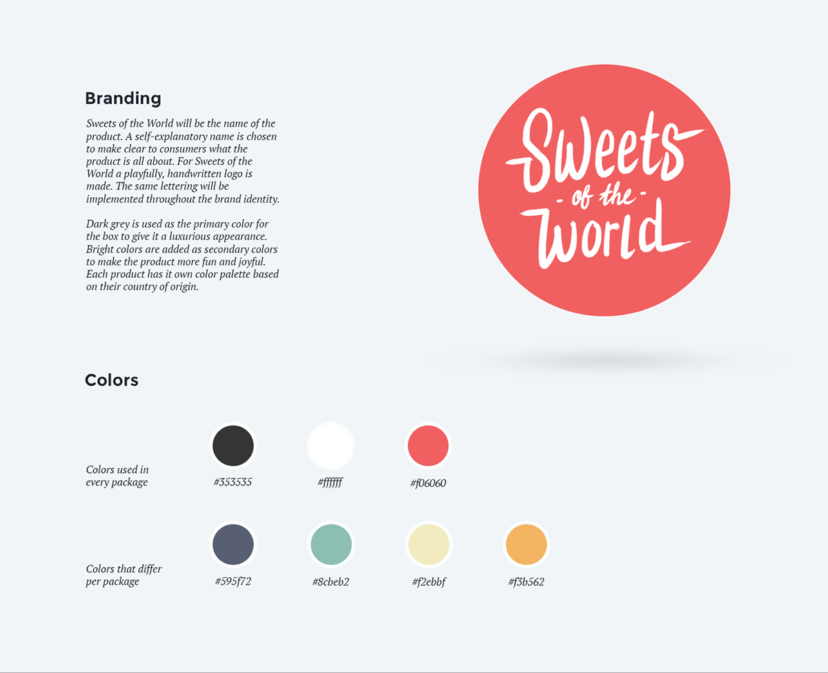 手工甜品品牌介紹、包裝標準色