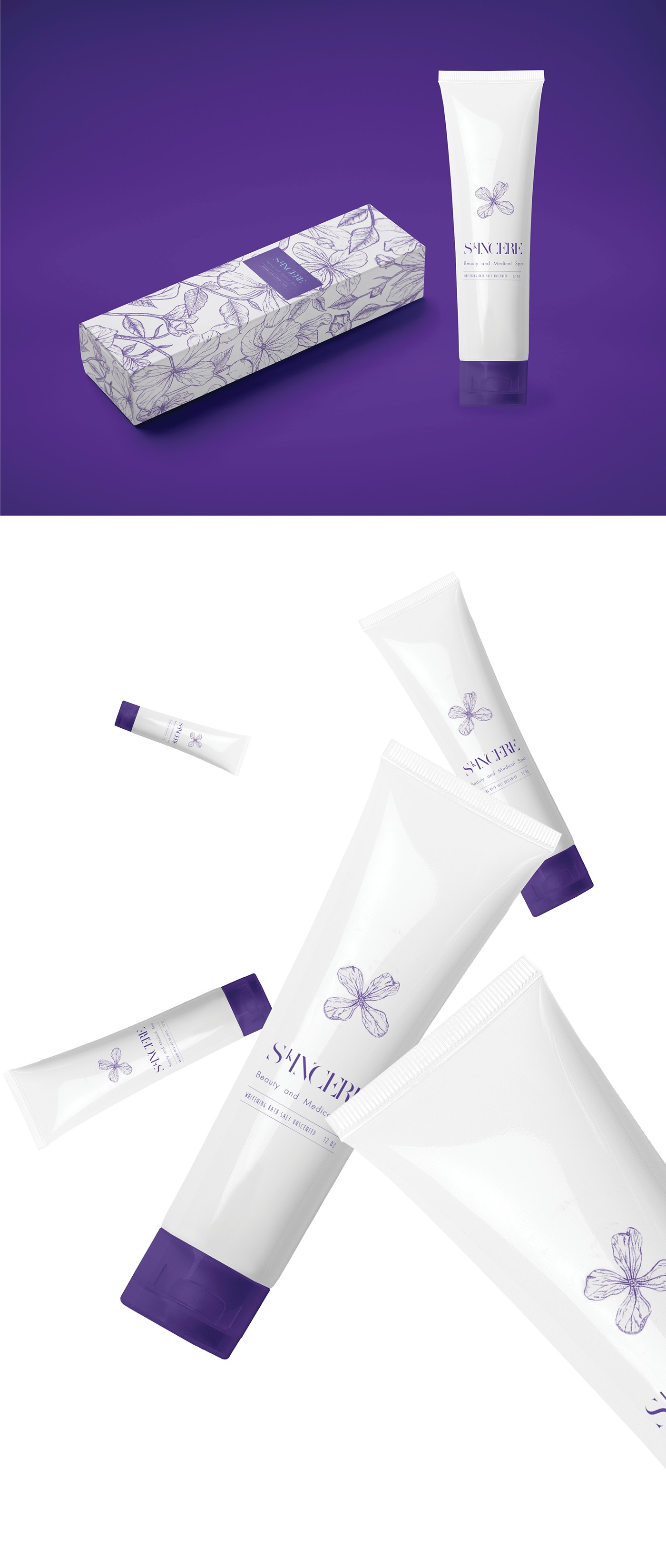 豪華水療中心護膚用品產品品牌包裝設計