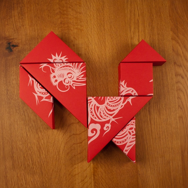 春節禮品盒包裝設計，新年七巧板的妙用