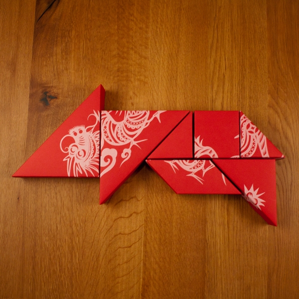 春節禮品盒包裝設計，新年七巧板的妙用