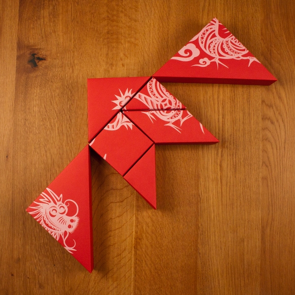 春節禮品盒包裝設計，新年七巧板的妙用