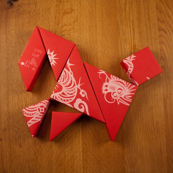 春節禮品盒包裝設計，新年七巧板的妙用