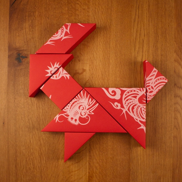 春節禮品盒包裝設計，新年七巧板的妙用