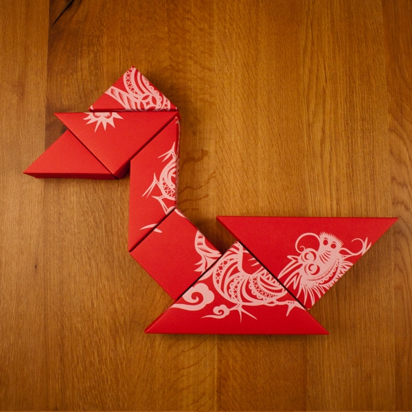 春節禮品盒包裝設計，新年七巧板的妙用