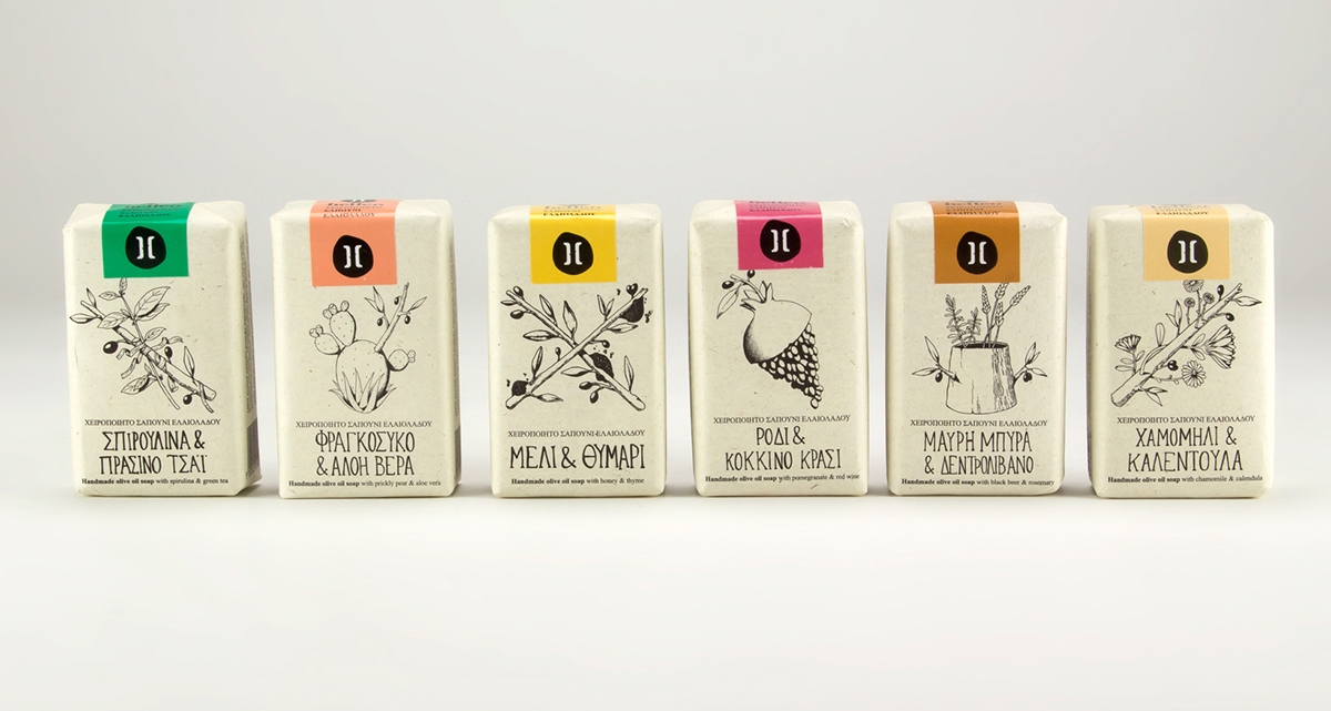 Helleo天然肥皂系列品牌包裝設計，六個肥皂，六個故事