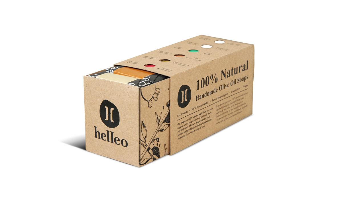 Helleo天然肥皂系列品牌包裝設計，六個肥皂，六個故事