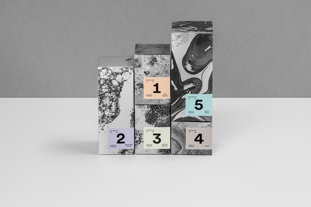 男士剃須系列產品包裝設計，包括全套的護膚化妝品