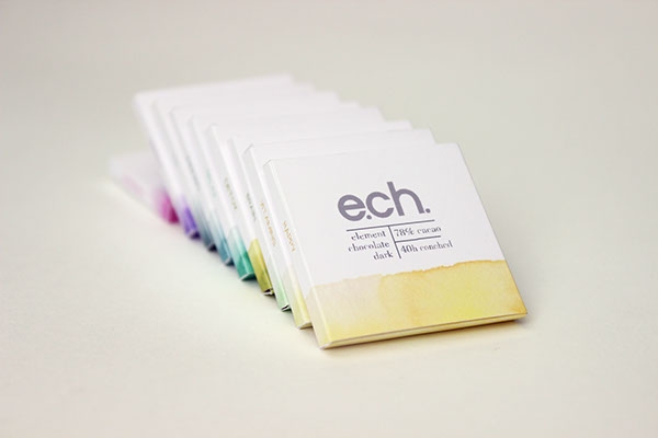 彩色之光， 生態手工巧克力食品包裝設計工程。