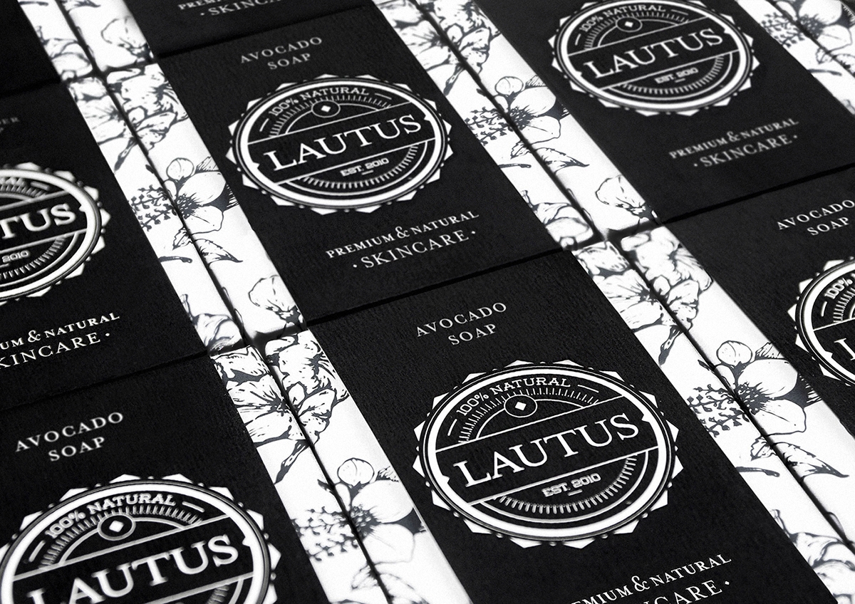 化妝品護膚產品包裝設計— 百分之百天然手工皂，沐浴露和洗滌液品牌包裝設計