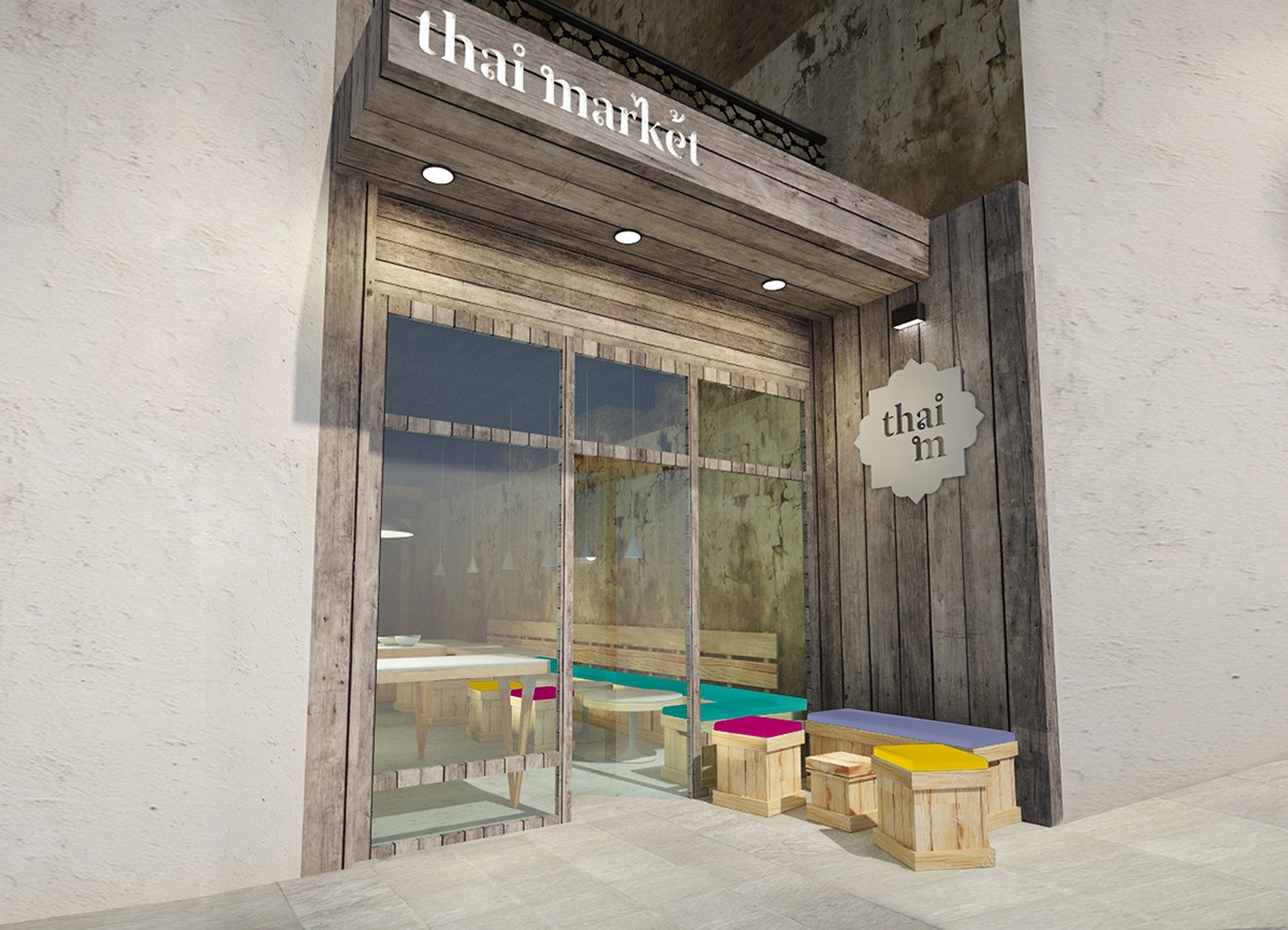 泰國快餐店的品牌設計，標志設計和包裝設計