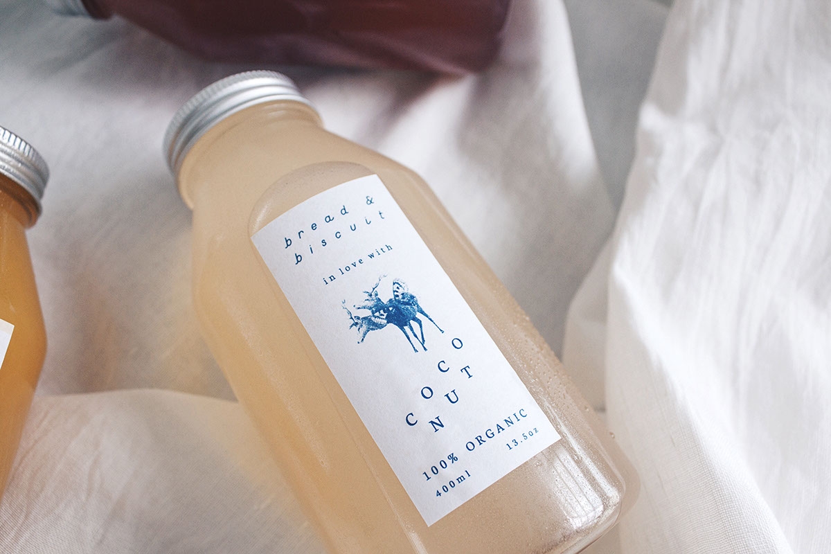 概念化早餐，面包與餅干食品飲料包裝設計