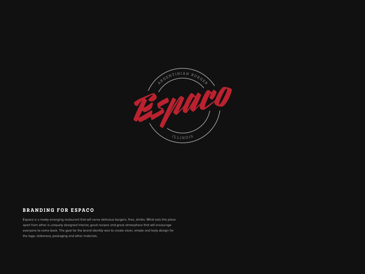 Espaco漢堡、薯條和飲料西餐店品牌包裝設計