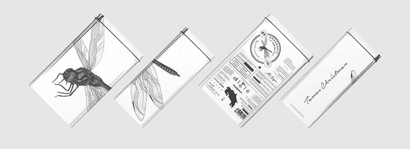 大自然的奇跡，蜻蜓主題的咖啡品牌包裝設計