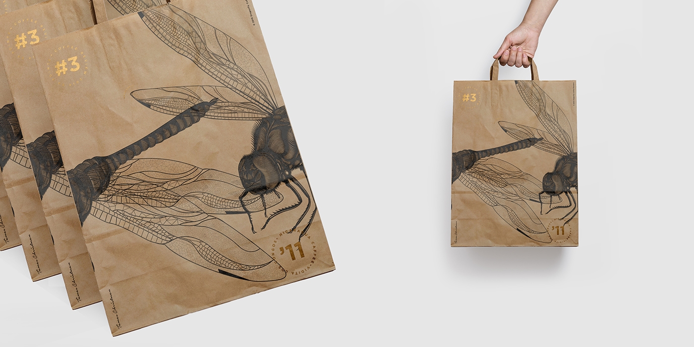 大自然的奇跡，蜻蜓主題的咖啡品牌包裝設計