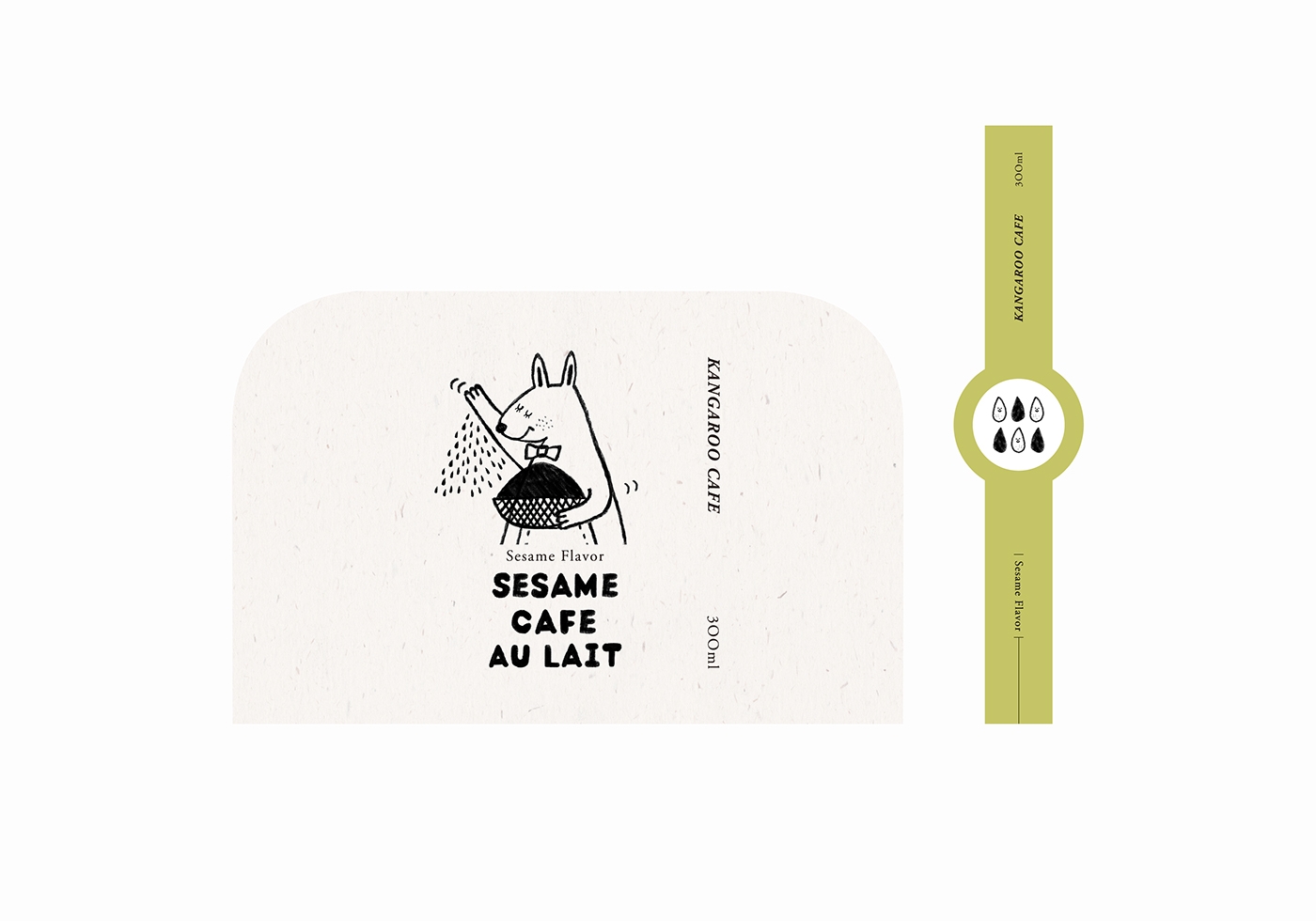 黑巧克力、水果風味、芝麻歐蕾三種不同的咖啡包裝設計