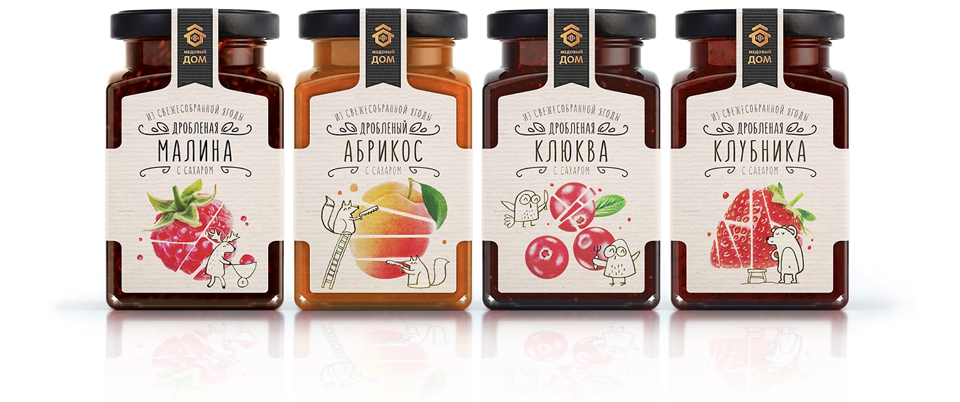 活潑的果醬，漿果包裝設計