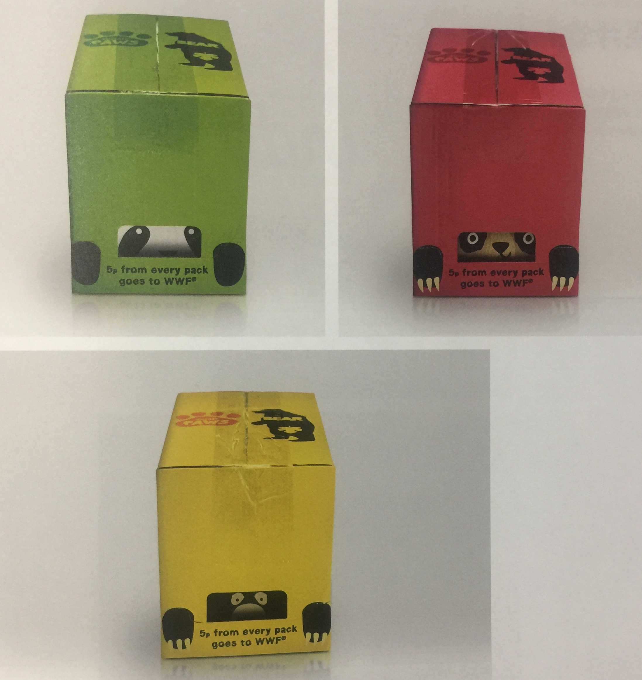 限量版的眼鏡熊、北極熊、懶熊和熊貓水果干包裝設計