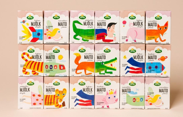 這款牛奶飲料包裝俏皮的都要從貨架上跳出來了！